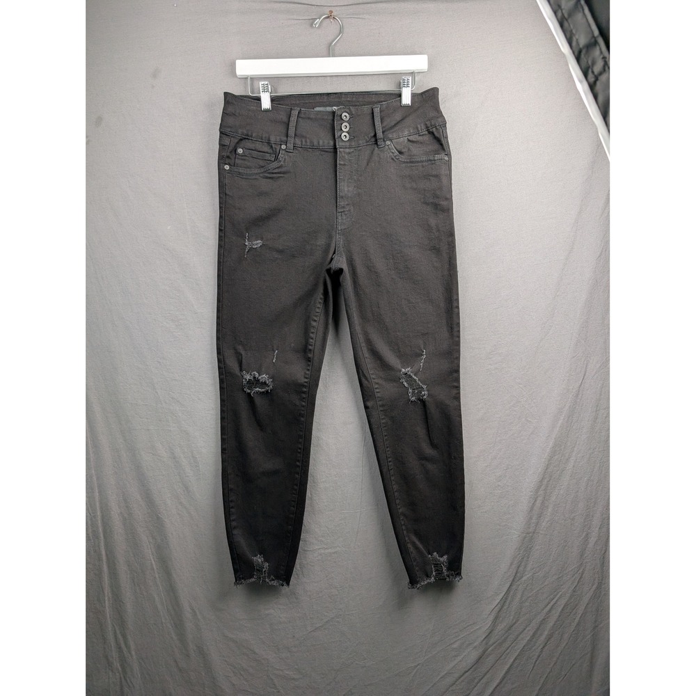 Kendall + Kylie Ultra Babe Skinny Jeans Black Distressed‎ Size 13/31